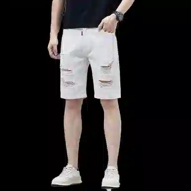 吉肯蒂 高端潮牌直筒五分裤夏季韩版古中裤牛仔短裤 男款