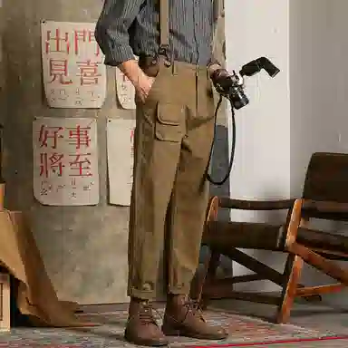 吉肯蒂 简约百搭舒适时尚背带裤 男款