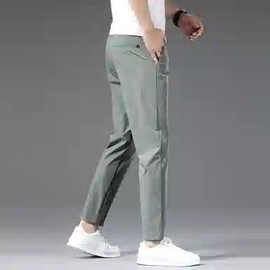 吉肯蒂 夏季薄款九分韩版直筒休闲裤 男款