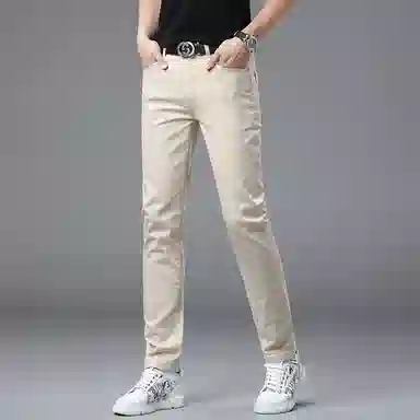 吉肯蒂 薄款透气商务休闲轻奢舒适小直筒长裤牛仔裤 男款
