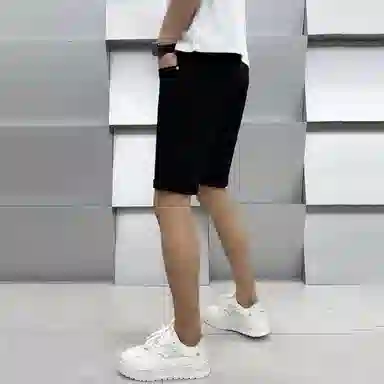 吉肯蒂 欧美高端潮牌简约白色轻奢男士五分修身小直筒牛仔短裤 男款