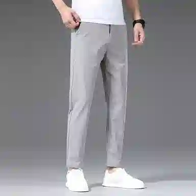 吉肯蒂 夏季薄款九分韩版直筒休闲裤 男款