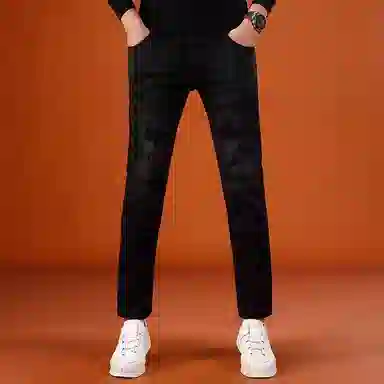 吉肯蒂 高街潮牌破洞裤弹力修身小脚牛仔裤 男款