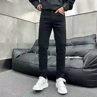 吉肯蒂 潮牌百搭秋冬水洗高级修身小脚弹力牛仔裤 男款