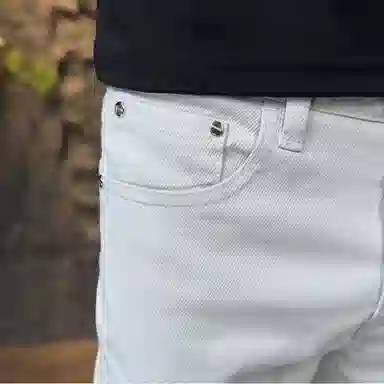 吉肯蒂 潮牌美式高端浅灰色休闲百搭修身长裤牛仔裤 男款