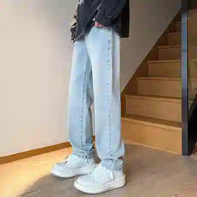 吉肯蒂 宽松直筒美式高街长裤牛仔裤 男款