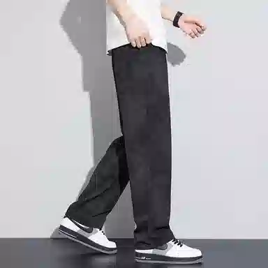 吉肯蒂 冰丝脏脏裤薄款宽松直筒垂感长裤子潮流百搭裤夏季春季休闲裤 男款