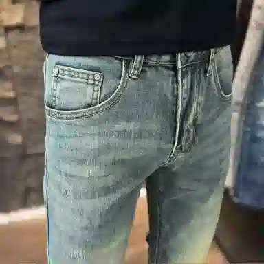 吉肯蒂 春夏季男士潮流复古修身弹力小脚牛仔裤 男款