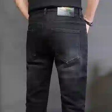 吉肯蒂 秋冬男潮牌弹力修身小脚复古水洗高端休闲牛仔裤 男款