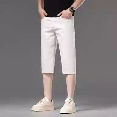 吉肯蒂 薄款潮流百搭休闲七分裤简约时尚牛仔短裤 男款