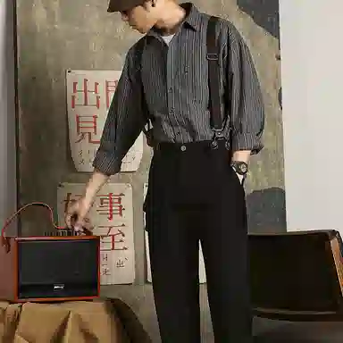 吉肯蒂 简约百搭舒适时尚背带裤 男款