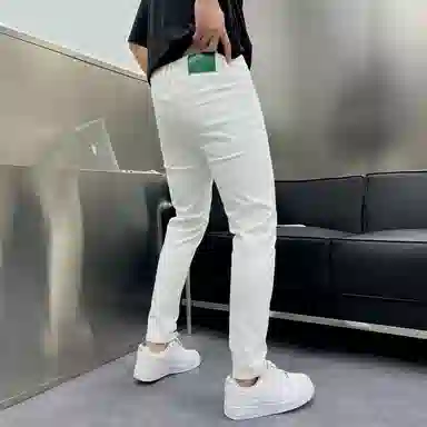 吉肯蒂 百搭时尚九分裤水洗弹力修身小脚简约潮流牛仔裤 男款