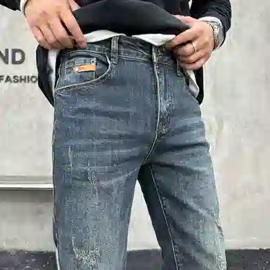 吉肯蒂 复古牛仔裤男爆款简约时尚潮流韩版修身小脚长裤 男款