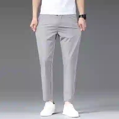吉肯蒂 夏季薄款九分韩版直筒休闲裤 男款