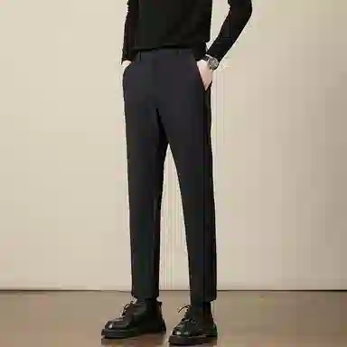 吉肯蒂 轻奢男士弹力九分小西裤秋冬季修身直筒坠感高级休闲裤 男款