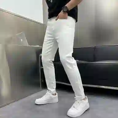 吉肯蒂 百搭时尚九分裤水洗弹力修身小脚简约潮流牛仔裤 男款