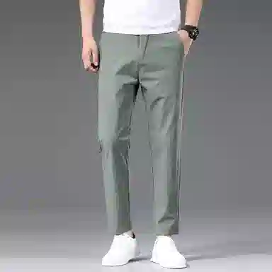 吉肯蒂 夏季薄款九分韩版直筒休闲裤 男款