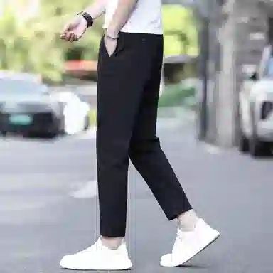吉肯蒂 薄款修身直筒弹力商务九分裤休闲裤 男款