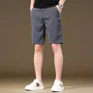 吉肯蒂 五分直筒纯色简约时尚休闲短裤 男款