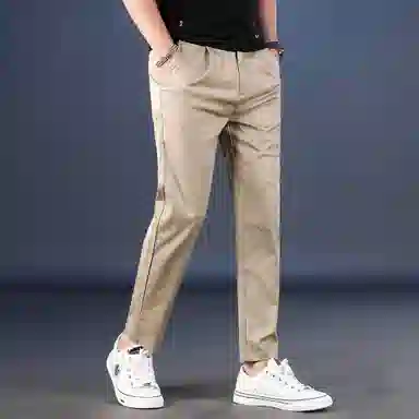 吉肯蒂 薄款简约修身百搭九分休闲裤 男款