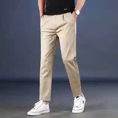 吉肯蒂 薄款简约修身百搭九分休闲裤 男款