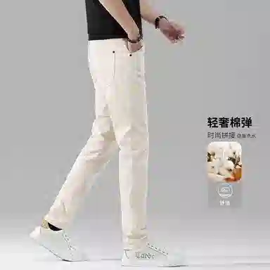 吉肯蒂 高端款休闲长裤轻奢修身裤直筒夏季款牛仔裤 男款