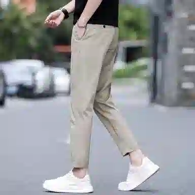 吉肯蒂 薄款修身直筒弹力商务九分裤休闲裤 男款