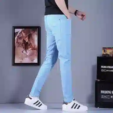 吉肯蒂 高端潮流舒适弹力直筒修身百搭长裤牛仔裤 男款