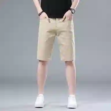 吉肯蒂 日常直筒中腰五分牛仔短裤 男款
