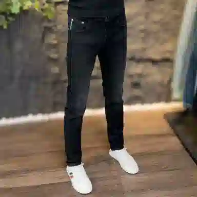 吉肯蒂 潮流纯色水洗牛仔裤欧货裤子男士时尚休闲百搭修身弹力长裤 男款