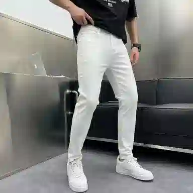 吉肯蒂 百搭时尚九分裤水洗弹力修身小脚简约潮流牛仔裤 男款