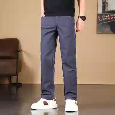 吉肯蒂 潮牌舒适修身直筒商务百搭裤男弹力休闲裤 男款