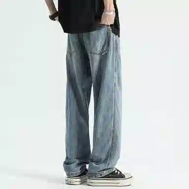 吉肯蒂 高街美式潮牌宽松直筒简约休闲长裤潮牌牛仔裤 男款