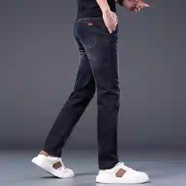 吉肯蒂 秋冬潮牌长裤男修身直筒牛仔裤 男款