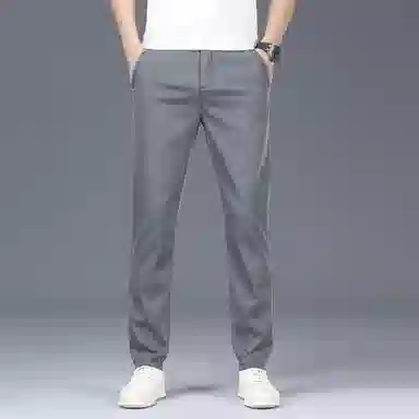 吉肯蒂 天丝冰丝薄款纯色中腰长裤休闲裤 男款
