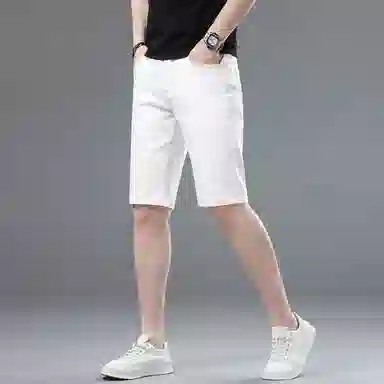 吉肯蒂 日常直筒中腰五分牛仔短裤 男款