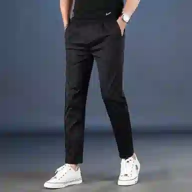 吉肯蒂 薄款简约修身百搭九分休闲裤 男款