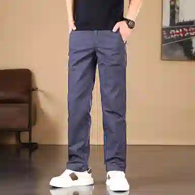 吉肯蒂 潮牌舒适修身直筒商务百搭裤男弹力休闲裤 男款