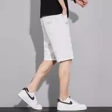 吉肯蒂 破洞夏季薄款外穿潮牌宽松牛仔短裤 男款