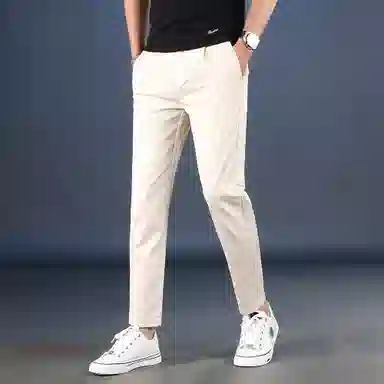 吉肯蒂 薄款简约修身百搭九分休闲裤 男款