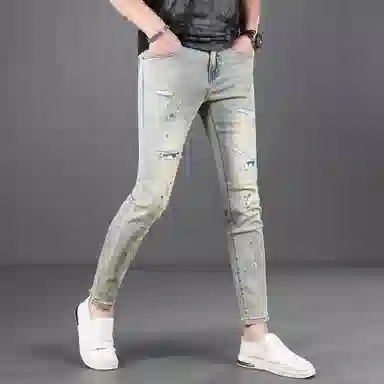 吉肯蒂 美式个性时尚款潮流百搭休闲修身牛仔裤 男款