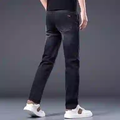 吉肯蒂 秋冬潮牌长裤男修身直筒牛仔裤 男款