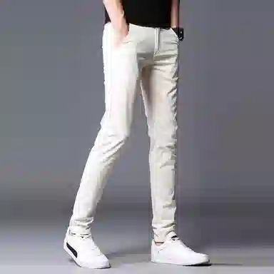 吉肯蒂 男士夏季薄款弹力修身裤子男纯色小脚男裤潮流款百搭长裤男休闲裤 男款