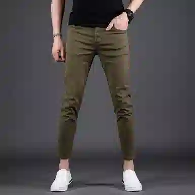 吉肯蒂 薄款九分休闲修身小脚牛仔裤 男款