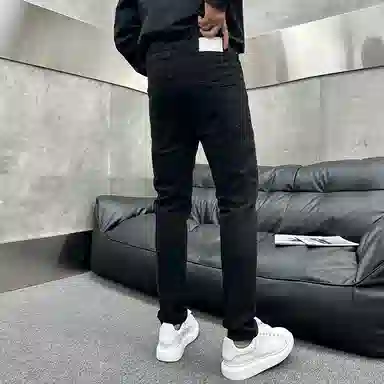 吉肯蒂 潮牌百搭秋冬水洗高级修身小脚弹力牛仔裤 男款