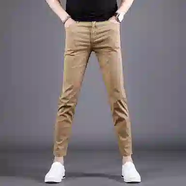 吉肯蒂 修身小脚裤潮牌九分牛仔裤 男款