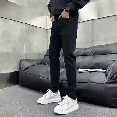 吉肯蒂 潮牌百搭秋冬水洗高级修身小脚弹力牛仔裤 男款