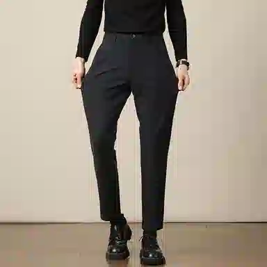 吉肯蒂 轻奢男士弹力九分小西裤秋冬季修身直筒坠感高级休闲裤 男款