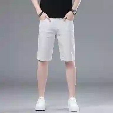 吉肯蒂 日常直筒中腰五分牛仔短裤 男款