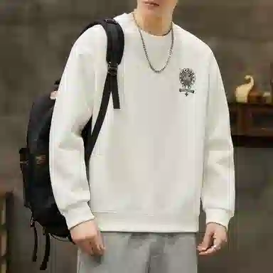 吉肯蒂 国潮圆领男秋季中国风潮牌印花套头衫重磅修身百搭上衣服卫衣 男款